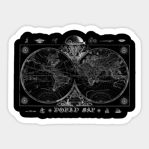 world map vintage Sticker by BekimART